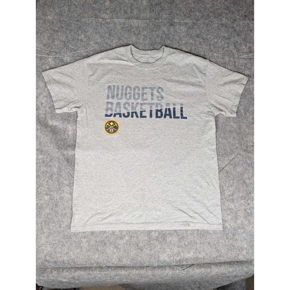 Mens Denver Nuggets Basketball Graphic T Shirt Grey NBA Fan Apparel